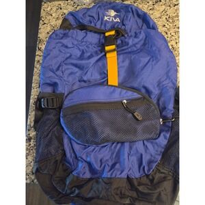 Kiva Packable Backpack Unisex Large Blue Ripstop Nylon Lightweight Travel Bag